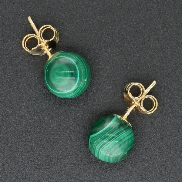 18ct Gold Malachite Earrings. Edinburgh 2017.