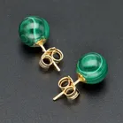 18ct Gold Malachite Earrings. Edinburgh 2017.