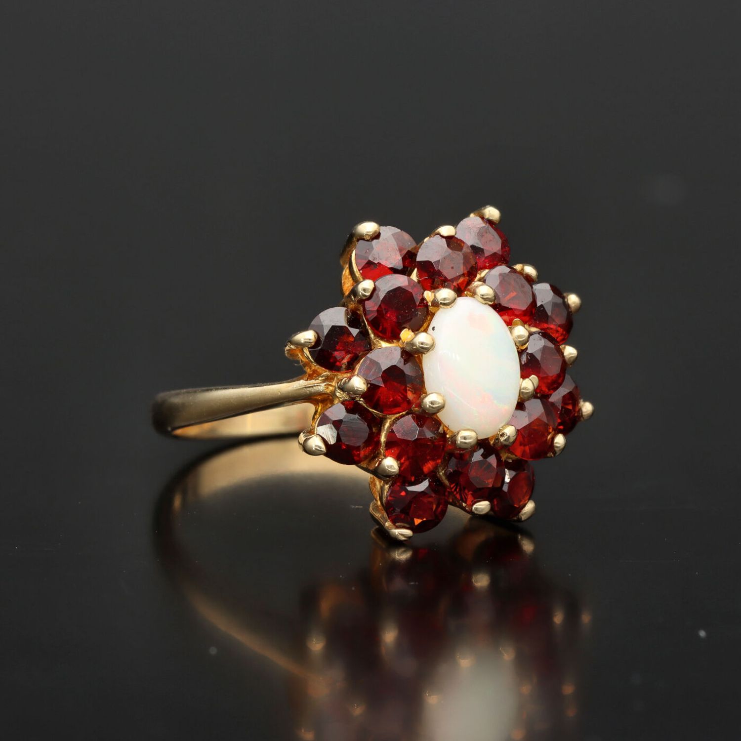 Vintage opal and hot sale garnet ring