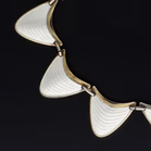 Norwegian Vermeil Sterling Silver & White Guilloché Enamel Bracelet