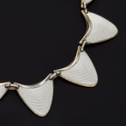 Norwegian Vermeil Sterling Silver & White Guilloché Enamel Bracelet