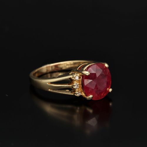 18ct Gold Ruby and Diamond Ring image-1