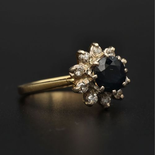 18ct Gold Sapphire and Diamond Ring image-1