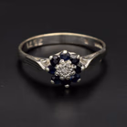White gold Sapphire & Diamond Halo Ring