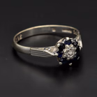 White gold Sapphire & Diamond Halo Ring