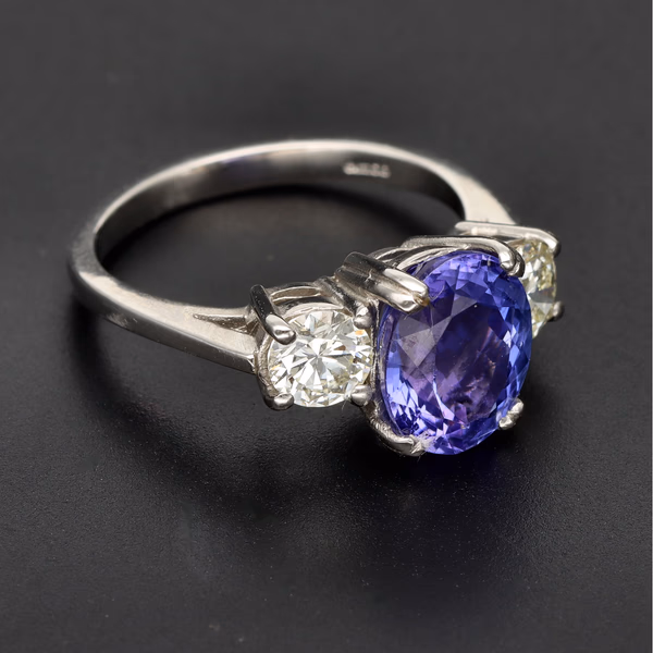 Platinum Tanzanite Diamond Ring