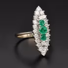 18ct Gold Diamond and Emerald Ring