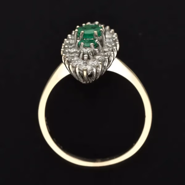 18ct Gold Diamond and Emerald Ring