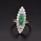 18ct Gold Diamond and Emerald Ring