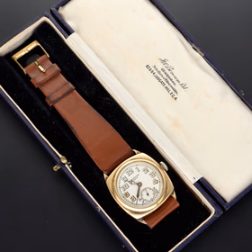 1937 J.W. Benson Tropical Wristwatch in 9ct Yellow Gold