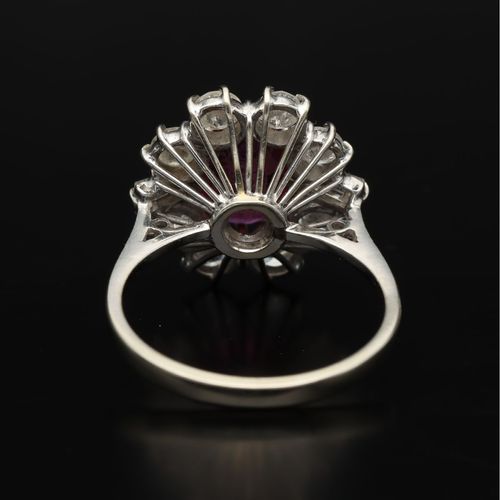 Art Deco 18ct White Gold Ruby and Diamond Ring image-5