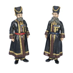 Pair of Cold Painted Bronze Russian Bodyguard Figures