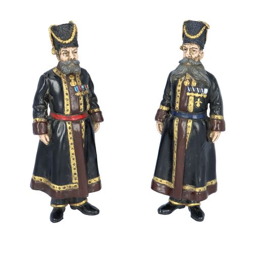 Pair of Cold Painted Bronze Russian Bodyguard Figures image-1