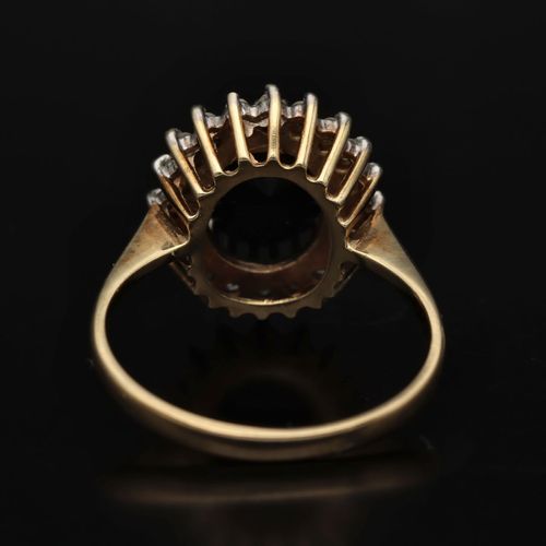 Gold Sapphire Diamond Ring image-5