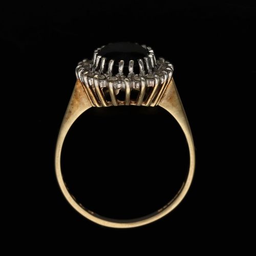 Gold Sapphire Diamond Ring image-6