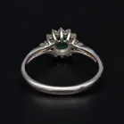 9ct White Gold Emerald & Diamond Cluster Ring.