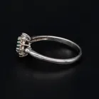 9ct White Gold Emerald & Diamond Cluster Ring.