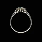 9ct White Gold Emerald & Diamond Cluster Ring.