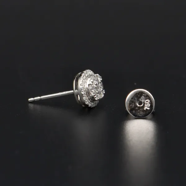 18ct White Gold 0.71ct Diamond Oval Earrings
