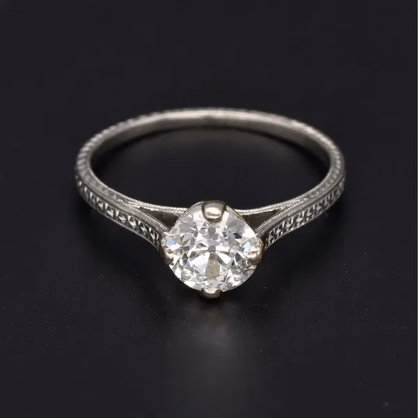 Old European Cut Diamond Solitaire Ring