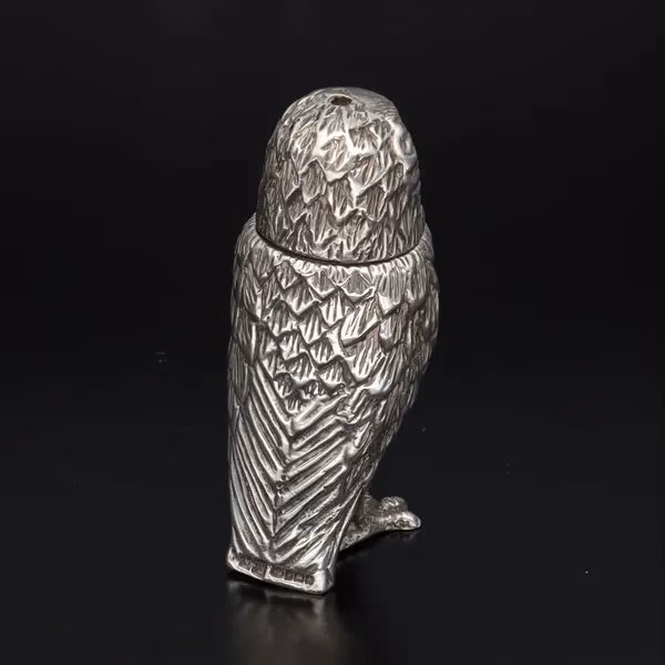 Edwardian Silver Owl Salt and Pepper