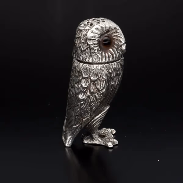 Edwardian Silver Owl Salt and Pepper