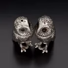 Edwardian Silver Owl Salt and Pepper