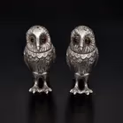 Edwardian Silver Owl Salt and Pepper