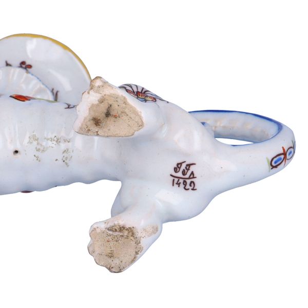 Pair of Gabriel Fourmaintraux Faience Candle Holders