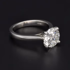 Platinum 3.00ct Round Brilliant Cut Lab Grown Diamond Ring