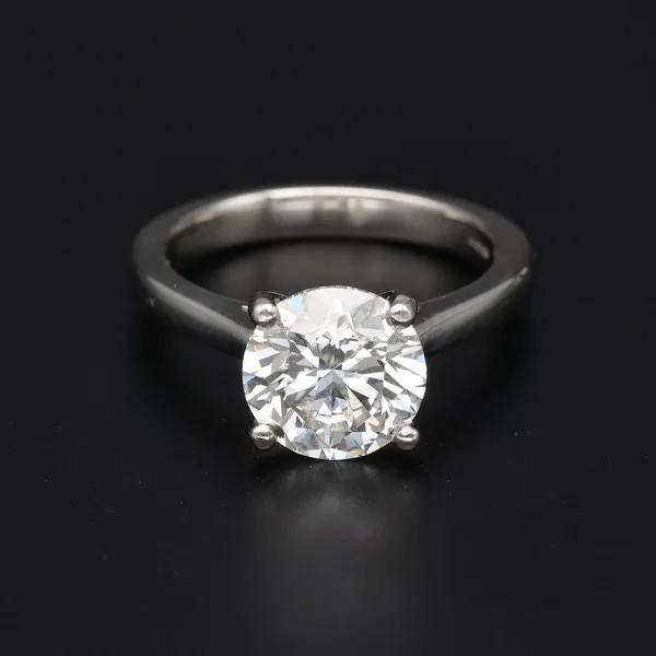Platinum 3.00ct Round Brilliant Cut Lab Grown Diamond Ring