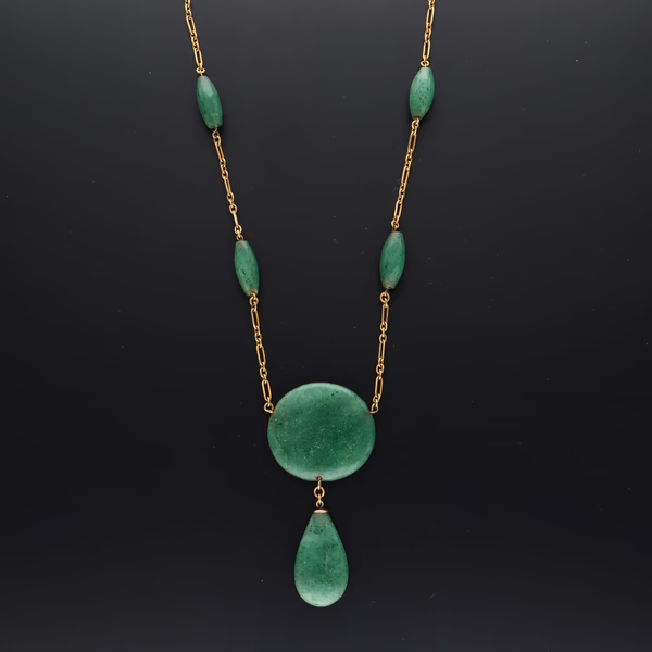 9ct Gold Antique Aventurine