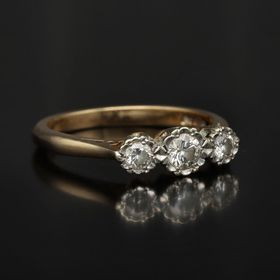 9ct Yellow Gold Three Stone Diamond Ring