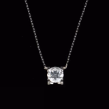 18ct White Gold Lab Grown Diamond Solitaire Pendant