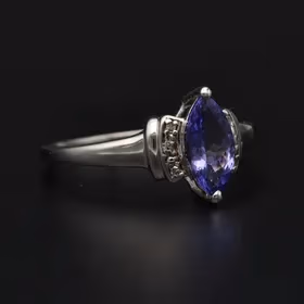 Gold Tanzanite Diamond Dress Ring