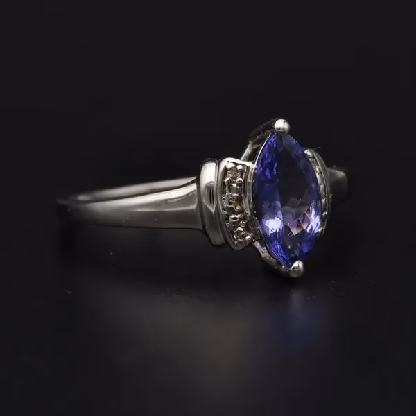 Gold Tanzanite Diamond Dress Ring