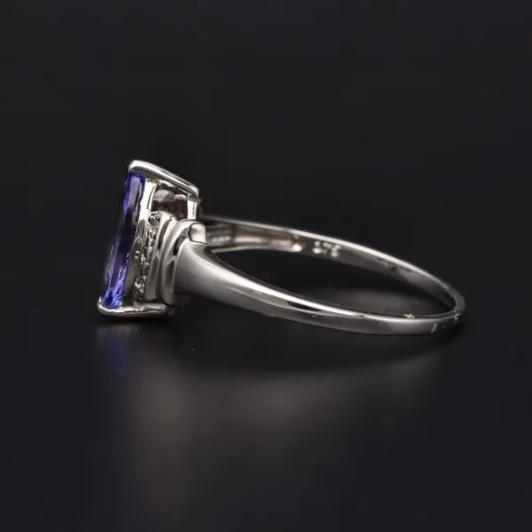 Gold Tanzanite Diamond Dress Ring