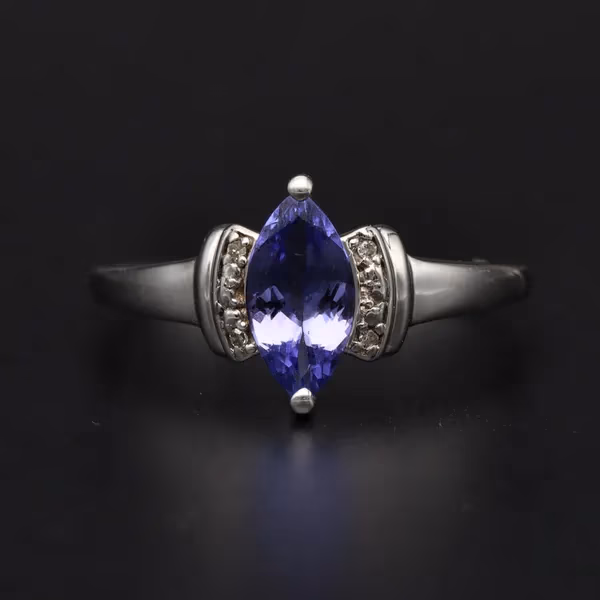 Gold Tanzanite Diamond Dress Ring