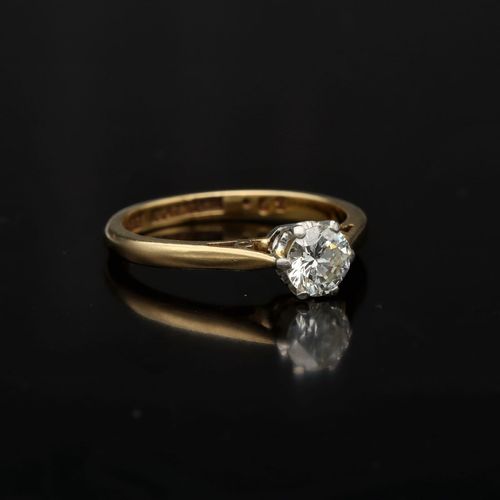 18K Gold Diamond Solitaire Ring image-1