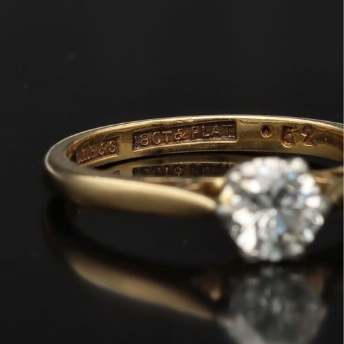 18K Gold Diamond Solitaire Ring image-4