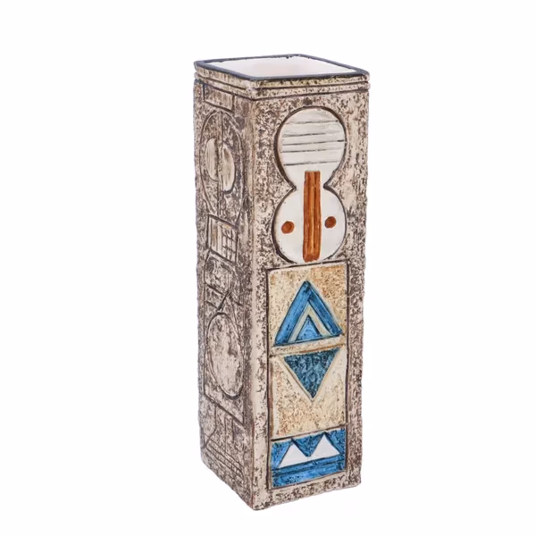 Troika Rectangular Vase Decorated By Sue Lowe