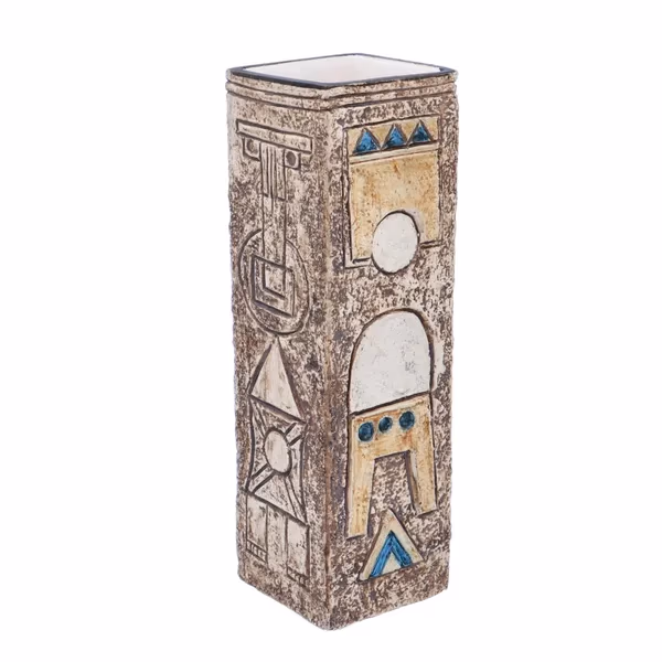 Troika Rectangular Vase Decorated By Sue Lowe