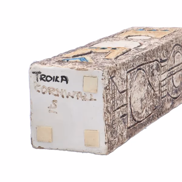 Troika Rectangular Vase Decorated By Sue Lowe