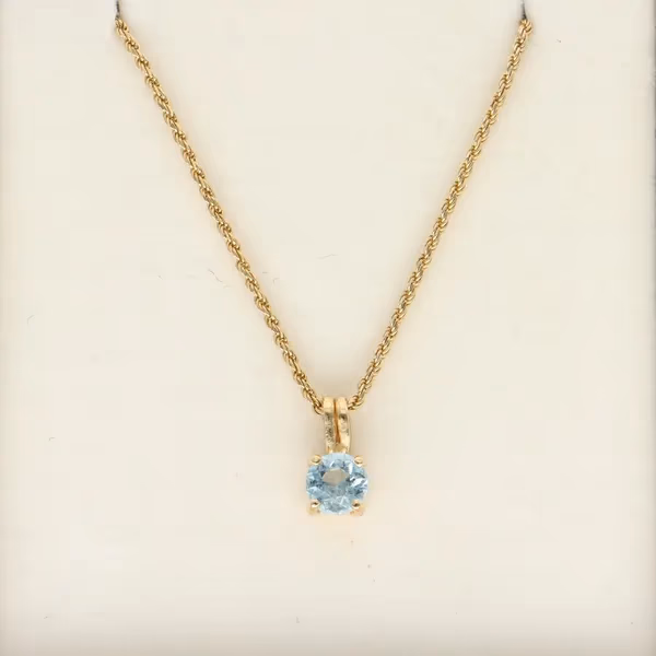 14ct Gold & Aquamarine Pendant