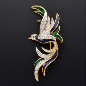 Attwood and Sawyer Signed Vintage Bird of Paradise Brooch