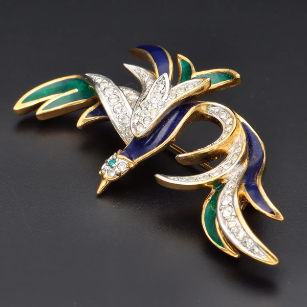 Attwood and Sawyer Signed Vintage Bird of Paradise Brooch