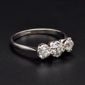 Antique Platinum Diamond Trilogy Ring