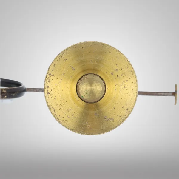 19th Century Brass Pillar Desk Magnifying Glass