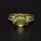 18ct Yellow Gold Peridot & Diamond Ring