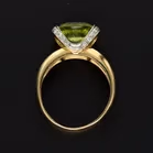 18ct Yellow Gold Peridot & Diamond Ring